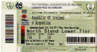 Ireland Argentina 2010 ticket