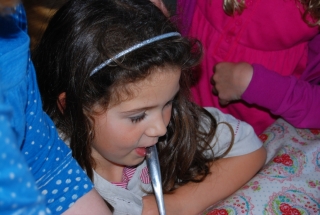 Kate waiting for the birthday candles